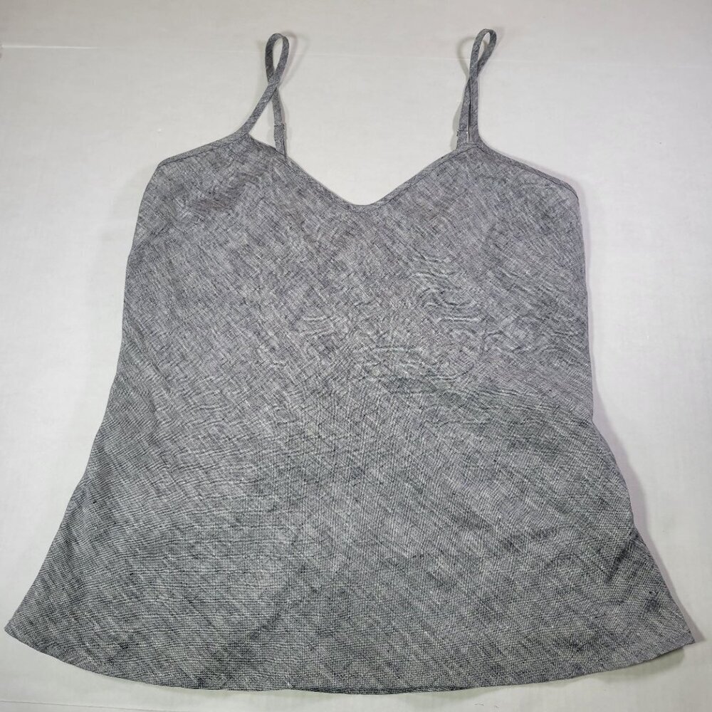 Miguelina Women Grey Linen Camisole Top With Adjustable Straps Size S